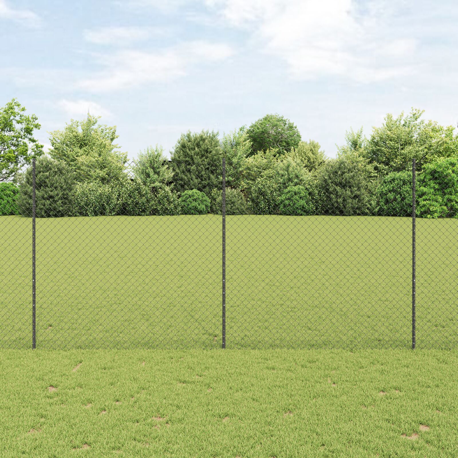 vidaXL Drahtzaun mit 20 U-Posts grau 1,6x10 m Stahl