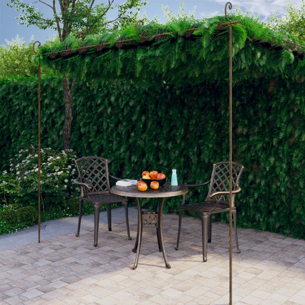 vidaXL Garten-Pergola Antik-Braun 4x3x2,5 m Eisen