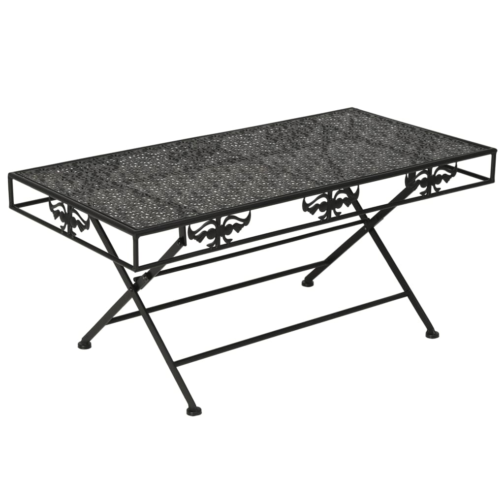   vidaXL Couchtisch Klappbar Vintage-Stil Metall 100x50x45 cm Schwarz