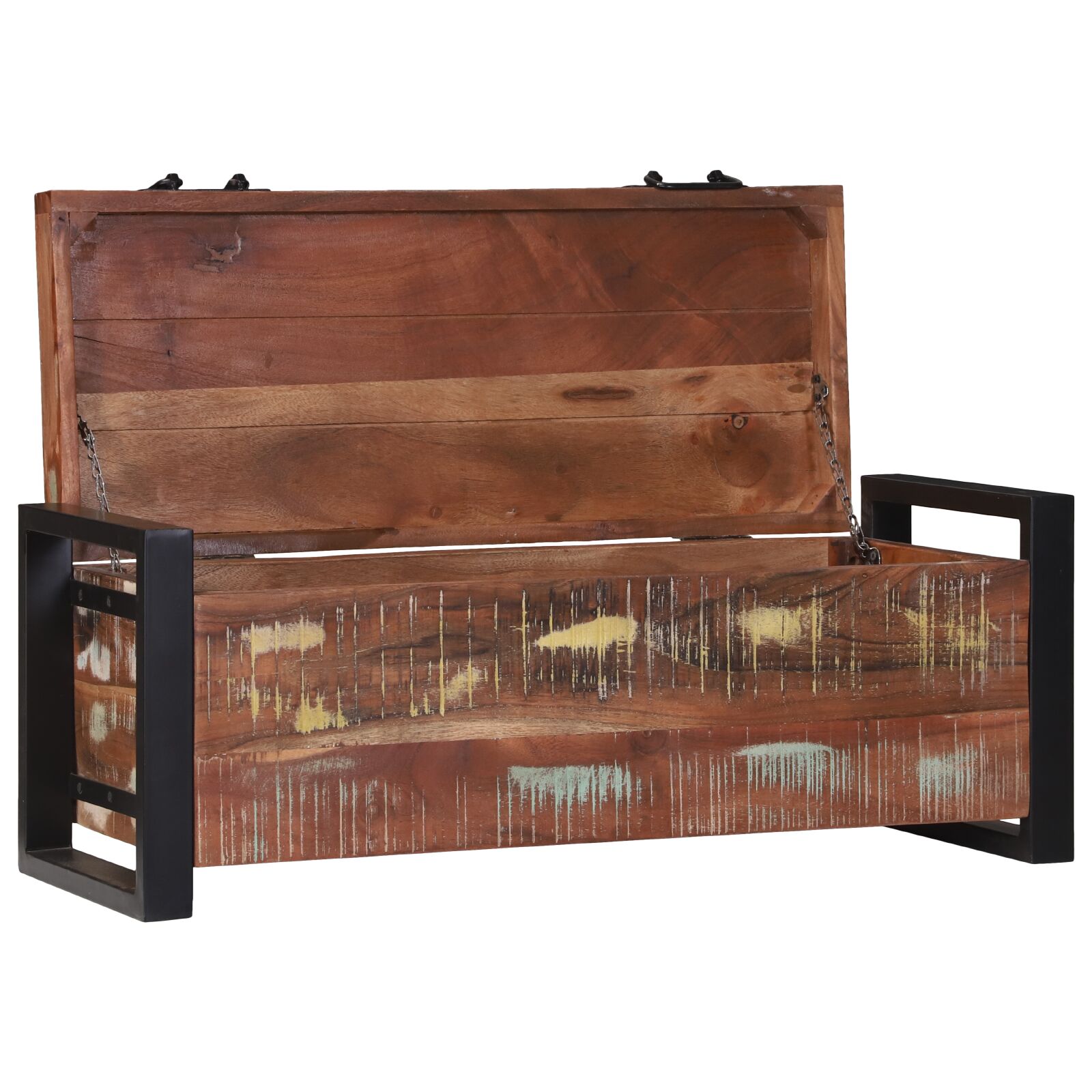 vidaXL Aufbewahrungskisten 80x30x30cm aus massivem Altholz und Metall