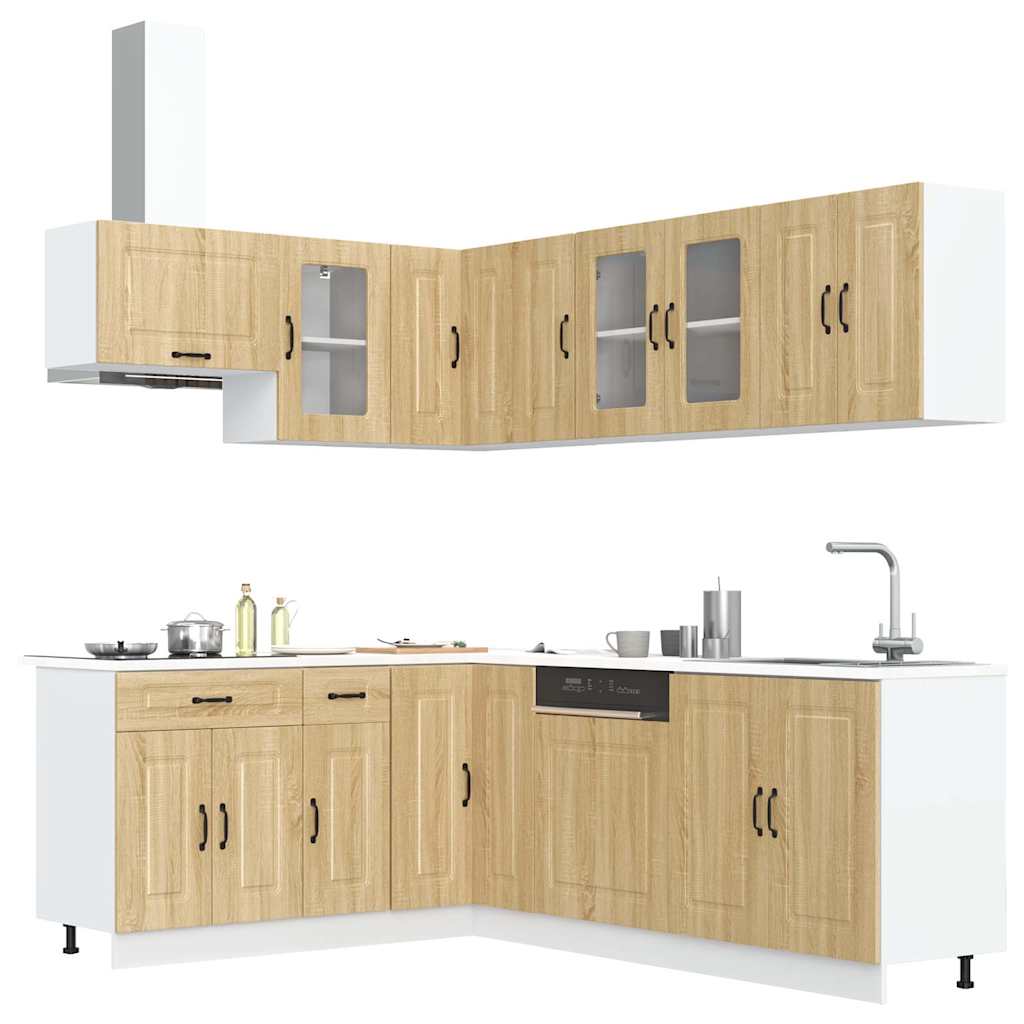 vidaXL 11-tlg. Küchenschrank-Set Kalmar Sonoma-Eiche Holzwerkstoff