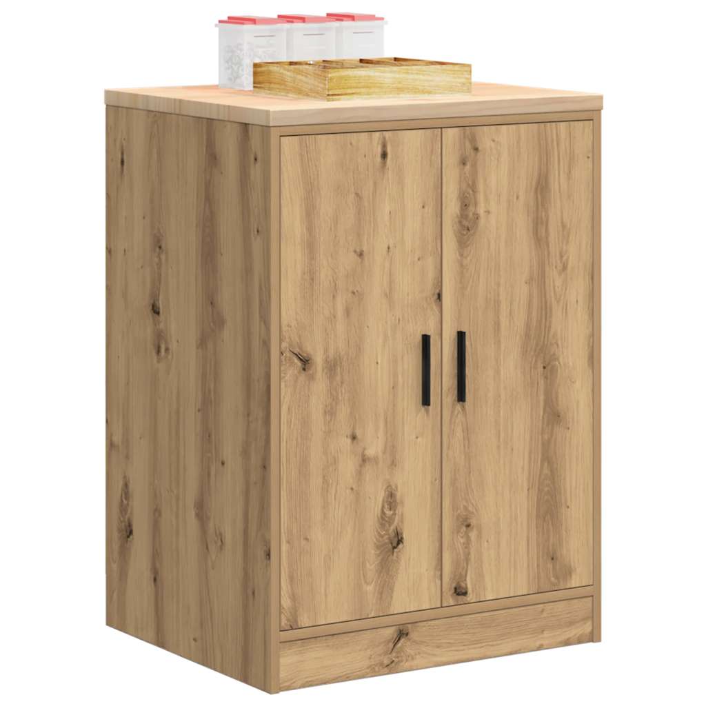 vidaXL Garagen-Aufbewahrungsschrank Artisan-Eiche Massivholz Kiefer