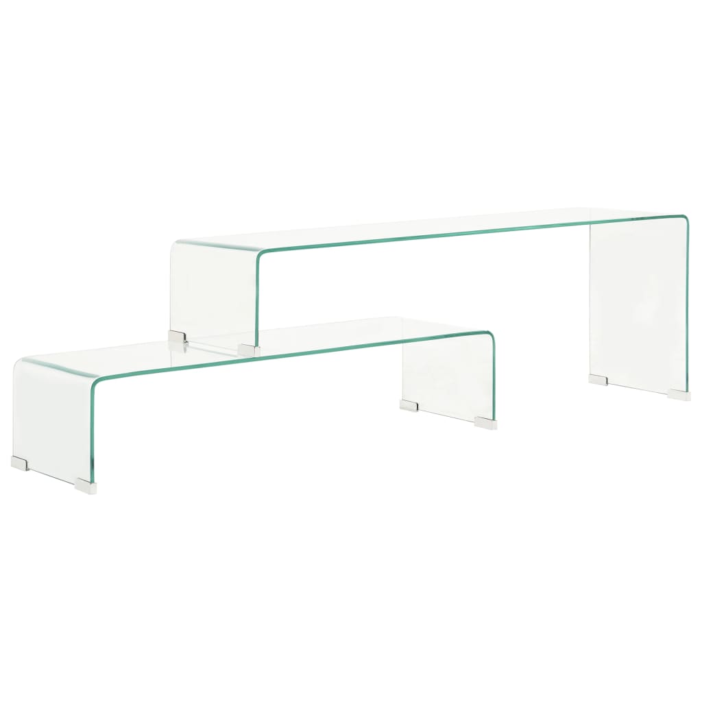 vidaXL 2-tlg. Couchtisch-Set 90x30x20/110x30x40 cm Hartglas 