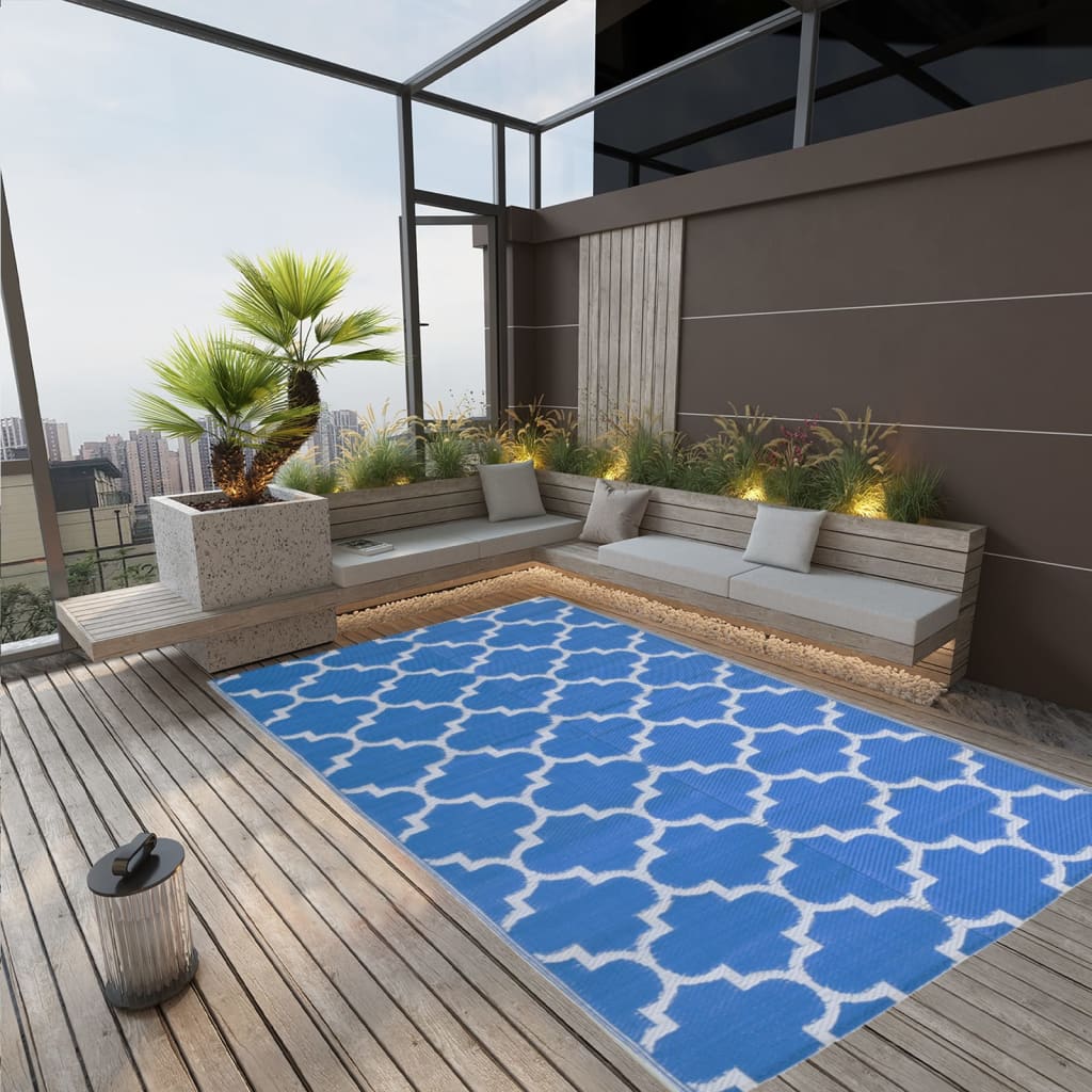 vidaXL Outdoor-Teppich ARAKIL Blau 190x290 cm PP
