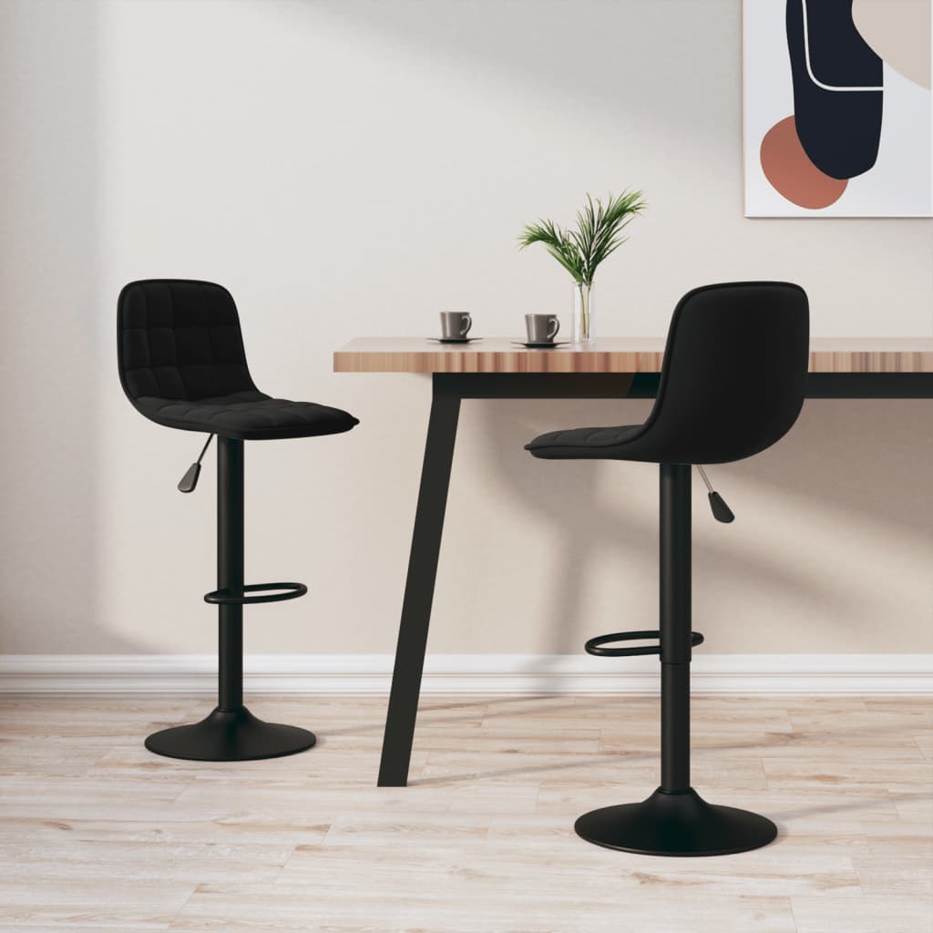  vidaXL Barhocker 2 Stk. Schwarz Samt