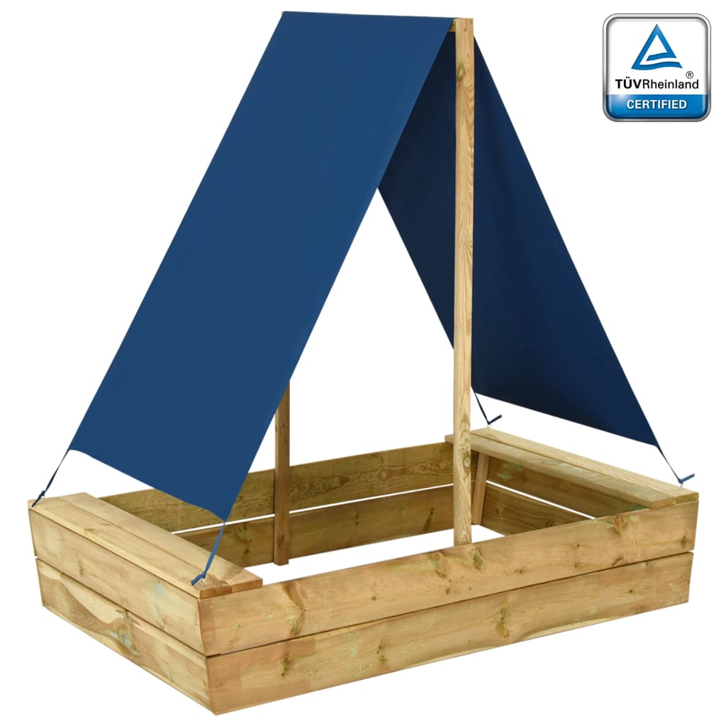 vidaXL Sandkasten mit Dach 80x60x97,5 cm Imprägniertes Kiefernholz