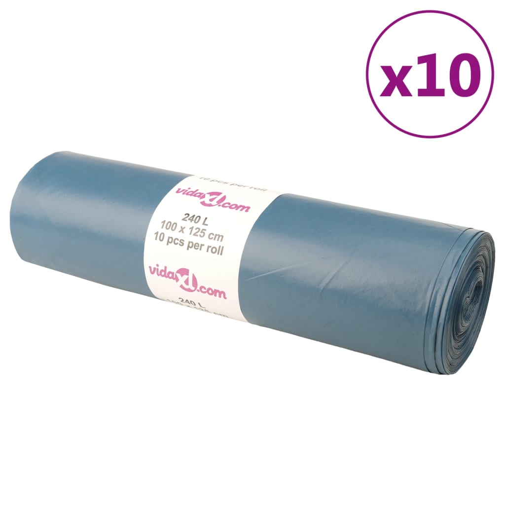vidaXL Müllsäcke 100 Stk. Blau 240 L