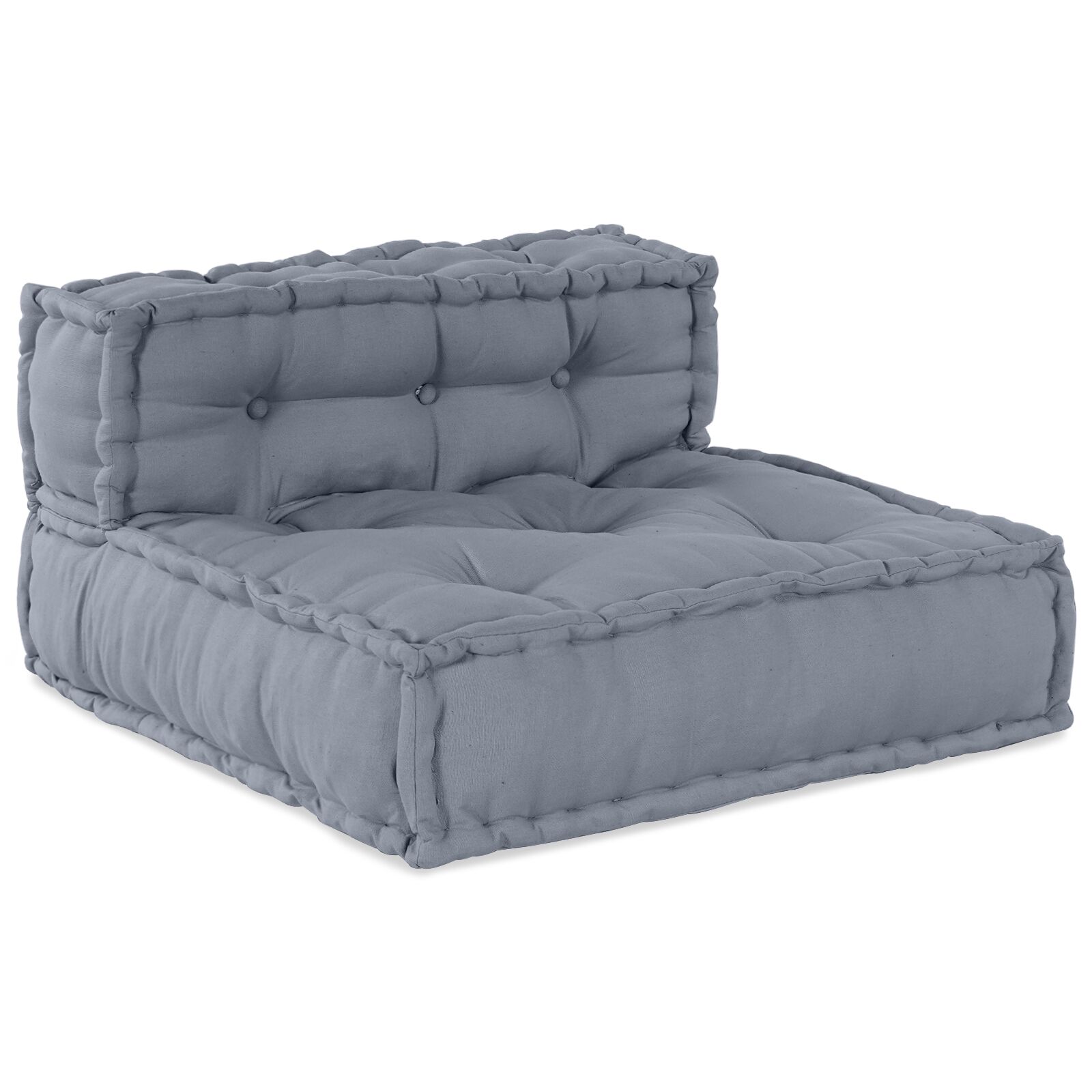 vidaXL 4-Sitzer Modular Pouffe Sofa Umwandelbar Graue Stoff