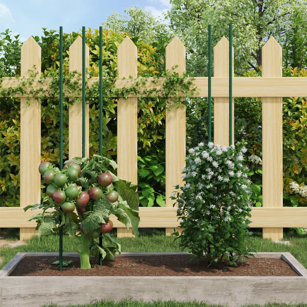vidaXL Pflanzenstützen 30 Stk. Grün 115 cm Stahl